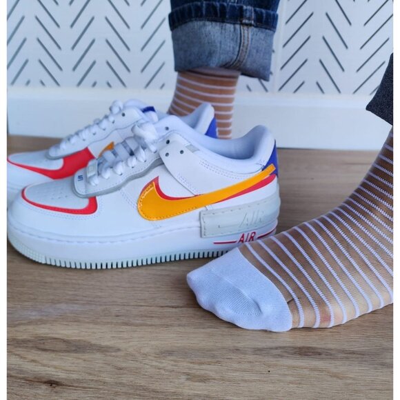 ⭐New Women Socks 5 Pairs Transparent Silk Elastic Mesh  Multi design Ankle White - Picture 5 of 8